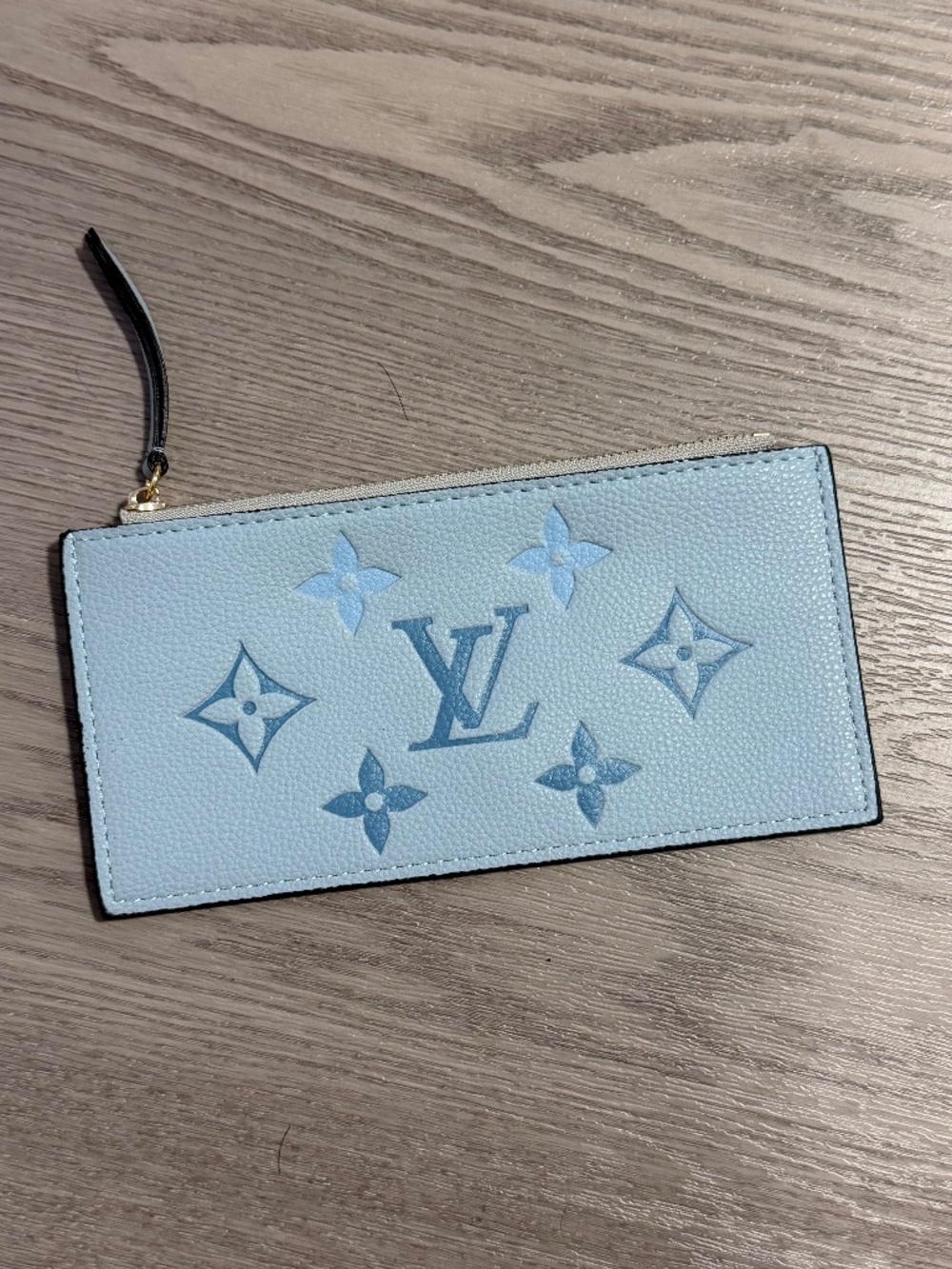 LV blue zipper pouch
